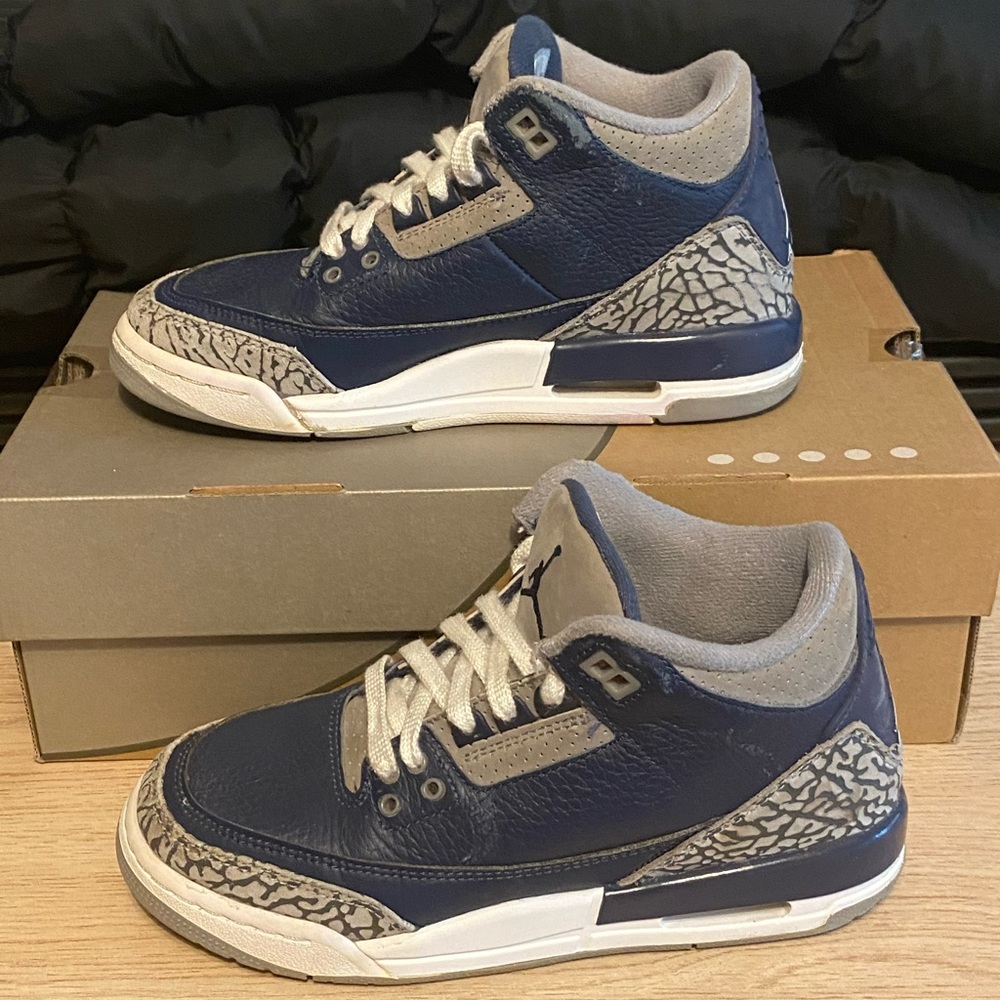 Nike Air Jordan 3 Retro Georgetown Blue- 4.5 Y- 6 W - Picture 9 of 14